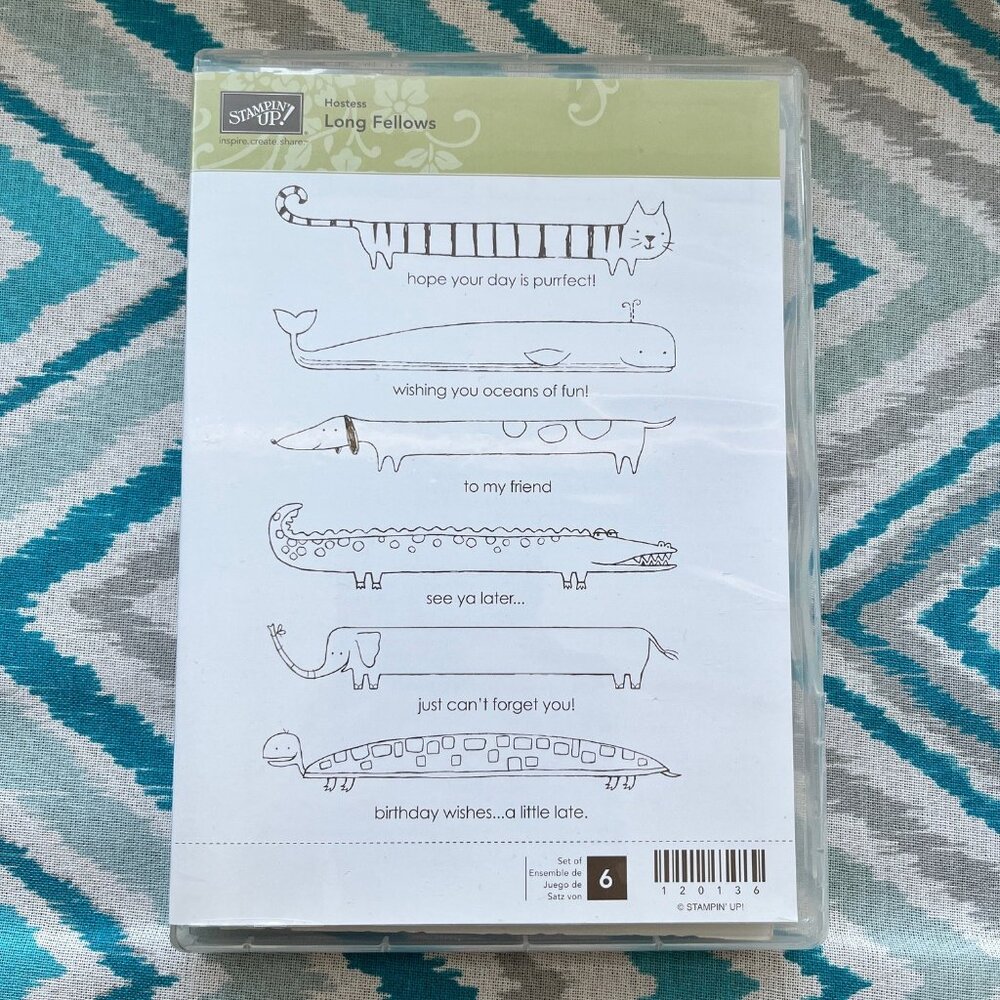 NEW Stampin' Up! Long Fellows Clear Cling Mount Stamps, Set of 6, Hostess Set